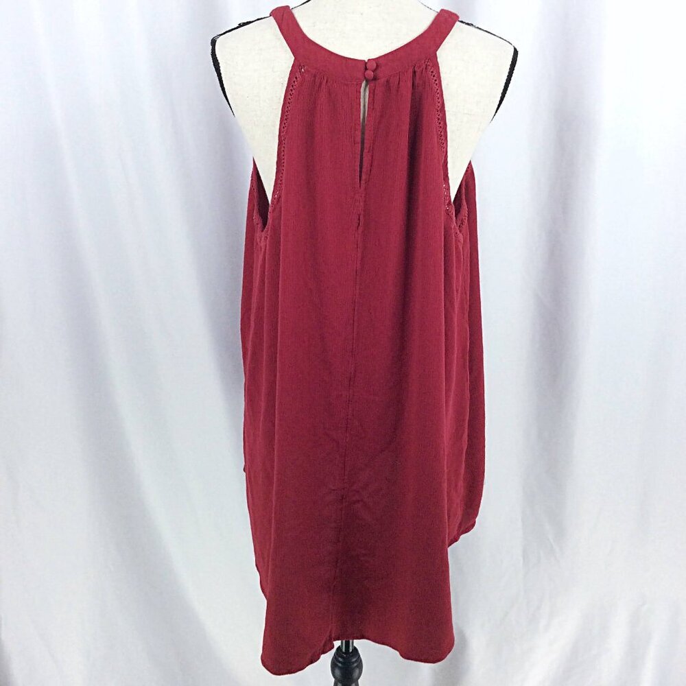 Torrid 3 Gauze Goddess Tank Top Womens Plus Size 3X Red Sleeveless Hi Low Tunic - Picture 5 of 12